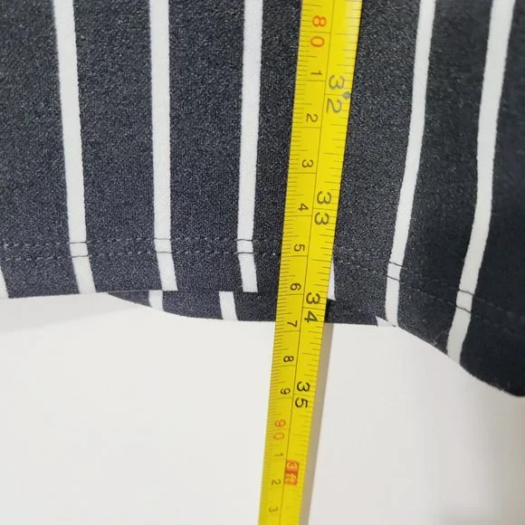 Poison Ivy Sleeveless Sheath Dress Bodycon Black White Striped Scoop Neck S - Picture 6 of 8